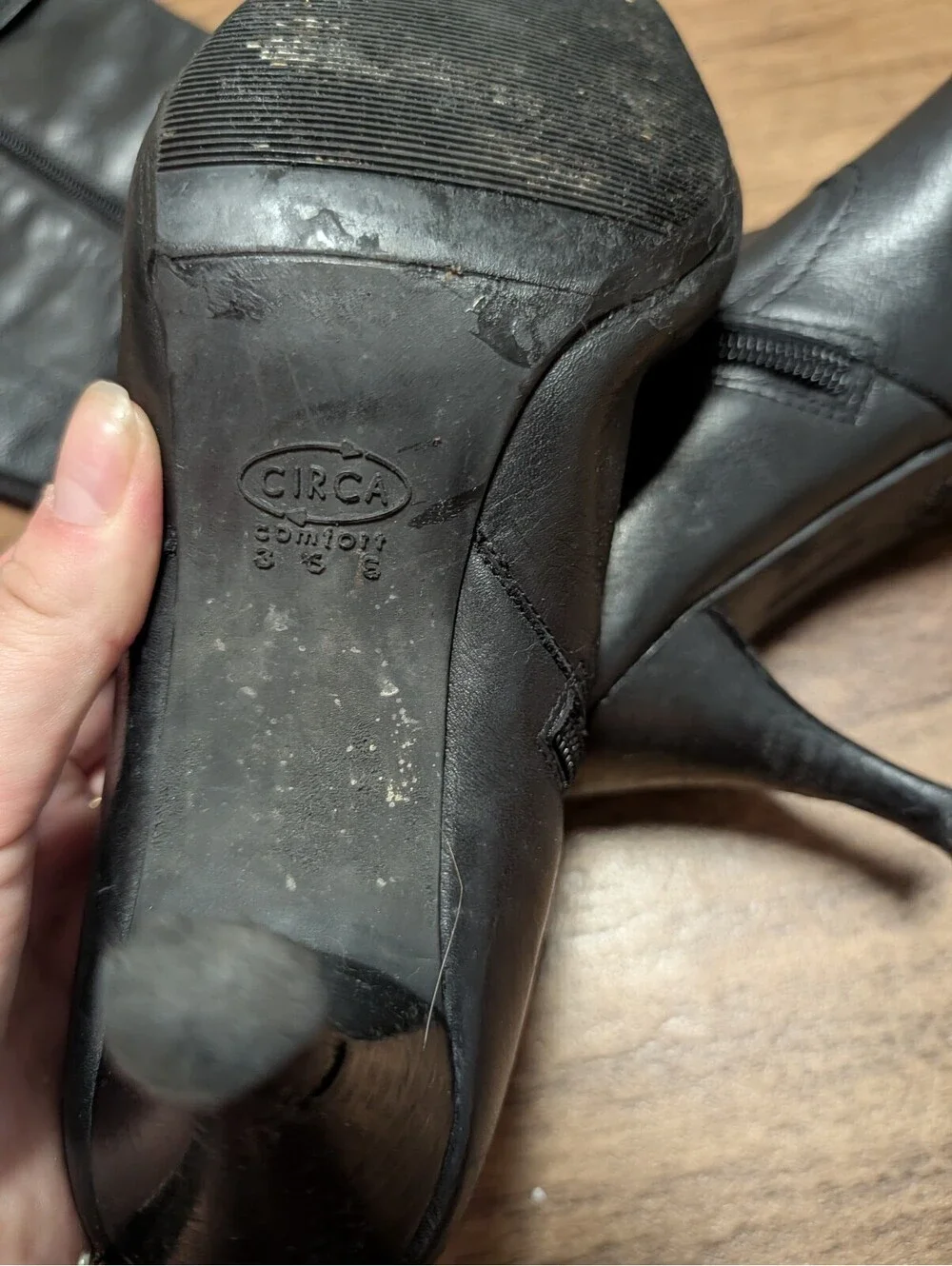 CIRCA by Joan & David Vintage black Simba heeled knee high boots sz 8